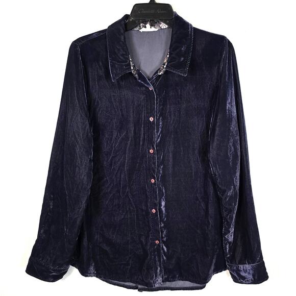 Mystree Velvet Shirt Women's L Dusty Plum Dark Romantic Whimsigoth Festive Party - Picture 1 of 8